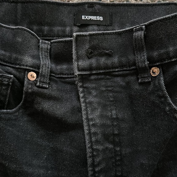 Express high rise straight distressed black Jean - Picture 4 of 6